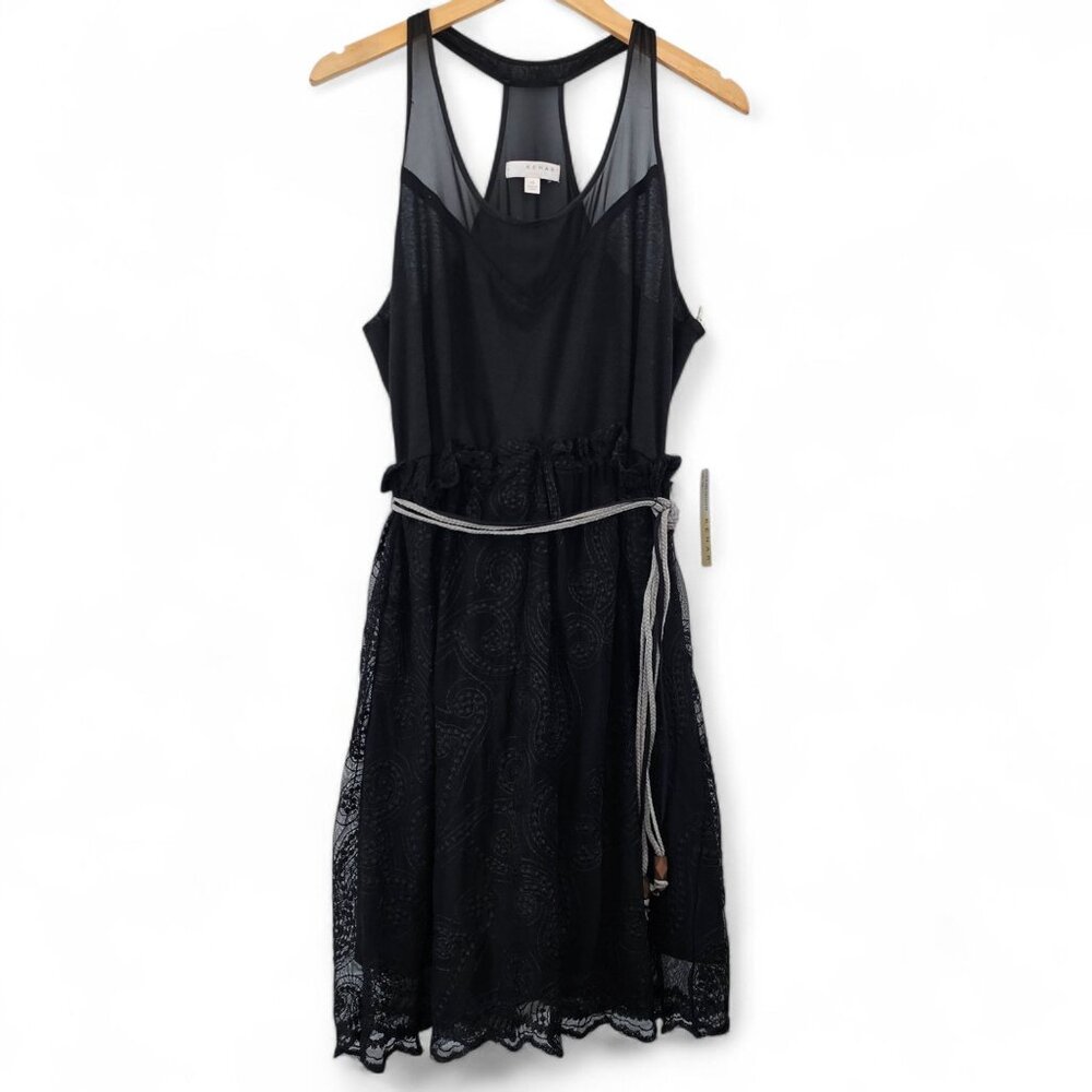 Kenar Black Lace Overlay Dress Size 14 Sheer‎ Whimsigoth Fairygrunge Witchy NEW